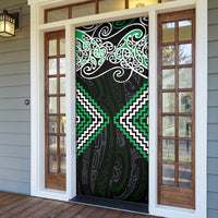 Green Aotearoa Tukutuku Manawa Tapu Door Cover Ta Moko Toi Maori - Polynesian Pride