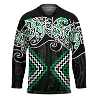 Green Aotearoa Tukutuku Manawa Tapu Hockey Jersey Ta Moko Toi Maori - Polynesian Pride