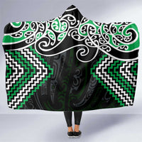 Green Aotearoa Tukutuku Manawa Tapu Hooded Blanket Ta Moko Toi Maori