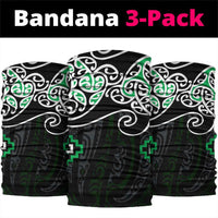Green Aotearoa Tukutuku Manawa Tapu Neck Gaiter Ta Moko Toi Maori LT9 package One Size: 25*50cm Green - Polynesian Pride