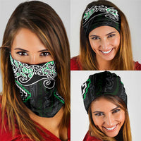 Green Aotearoa Tukutuku Manawa Tapu Neck Gaiter Ta Moko Toi Maori LT9 - Polynesian Pride