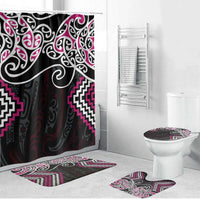 Pink Aotearoa Tukutuku Manawa Tapu Bathroom Set Ta Moko Toi Maori - Polynesian Pride