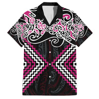 Pink Aotearoa Tukutuku Manawa Tapu Family Matching Puletasi and Hawaiian Shirt Ta Moko Toi Maori
