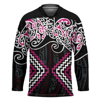 Pink Aotearoa Tukutuku Manawa Tapu Hockey Jersey Ta Moko Toi Maori - Polynesian Pride