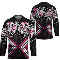 Pink Aotearoa Tukutuku Manawa Tapu Hockey Jersey Ta Moko Toi Maori - Polynesian Pride