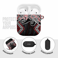 Red Aotearoa Tukutuku Manawa Tapu AirPods Case Ta Moko Toi Maori LT9 - Polynesian Pride
