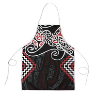 Red Aotearoa Tukutuku Manawa Tapu Apron Ta Moko Toi Maori - Polynesian Pride
