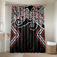 Red Aotearoa Tukutuku Manawa Tapu Bathroom Set Ta Moko Toi Maori - Polynesian Pride