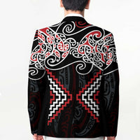 Red Aotearoa Tukutuku Manawa Tapu Blazer Ta Moko Toi Maori - Polynesian Pride