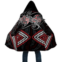 Red Aotearoa Tukutuku Manawa Tapu Cloak Ta Moko Toi Maori - Polynesian Pride