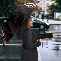 Red Aotearoa Tukutuku Manawa Tapu Umbrella Ta Moko Toi Maori - Polynesian Pride
