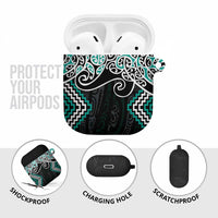 Turquoise Aotearoa Tukutuku Manawa Tapu AirPods Case Ta Moko Toi Maori - Polynesian Pride