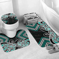 Turquoise Aotearoa Tukutuku Manawa Tapu Bathroom Set Ta Moko Toi Maori - Polynesian Pride