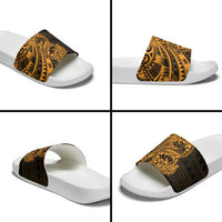 Gold Couple Dolphins Maori Polynesian Style Slide Sandals - Polynesian Pride