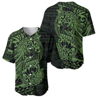 Green Couple Dolphins Maori Polynesian Style Baseball Jersey