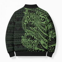 Green Couple Dolphins Maori Polynesian Style Bomber Puffer Jacket - Polynesian Pride