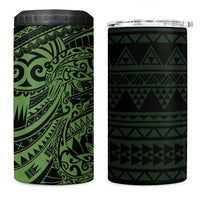 Green Couple Dolphins Maori Polynesian Style 4 in 1 Can Cooler Tumbler LT9 One Size: 16 oz Green - Polynesian Pride