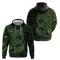 Green Couple Dolphins Maori Polynesian Style Hoodie