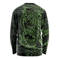 Green Couple Dolphins Maori Polynesian Style Long Sleeve Shirt LT9 - Polynesian Pride