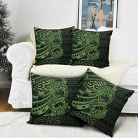 Green Couple Dolphins Maori Polynesian Style Pillow Cover - Polynesian Pride