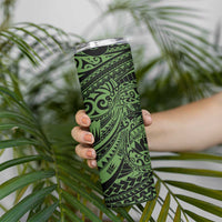 Green Couple Dolphins Maori Polynesian Style Skinny Tumbler