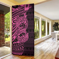 Pink Couple Dolphins Maori Polynesian Style Door Cover - Polynesian Pride