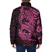 Pink Couple Dolphins Maori Polynesian Style Padded Jacket - Polynesian Pride