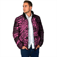 Pink Couple Dolphins Maori Polynesian Style Padded Jacket - Polynesian Pride