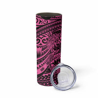 Pink Couple Dolphins Maori Polynesian Style Skinny Tumbler