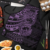 Purple Couple Dolphins Maori Polynesian Style Apron - Polynesian Pride