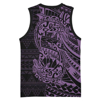Purple Couple Dolphins Maori Polynesian Style Basketball Jersey - Polynesian Pride