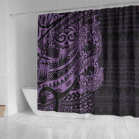 Purple Couple Dolphins Maori Polynesian Style Shower Curtain LT9 - Polynesian Pride