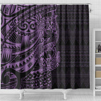 Purple Couple Dolphins Maori Polynesian Style Shower Curtain LT9 - Polynesian Pride