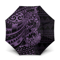 Purple Couple Dolphins Maori Polynesian Style Umbrella - Polynesian Pride