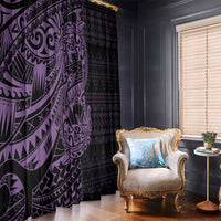 Purple Couple Dolphins Maori Polynesian Style Window Curtain