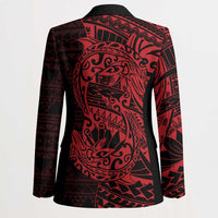 Red Couple Dolphins Maori Polynesian Style Blazer - Polynesian Pride