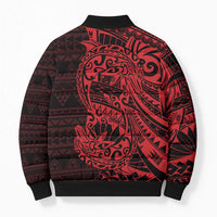 Red Couple Dolphins Maori Polynesian Style Bomber Puffer Jacket - Polynesian Pride