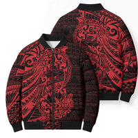 Red Couple Dolphins Maori Polynesian Style Bomber Puffer Jacket - Polynesian Pride