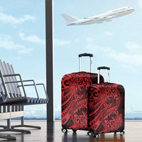 Red Couple Dolphins Maori Polynesian Style Luggage Cover