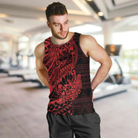 Red Couple Dolphins Maori Polynesian Style Men Tank Top