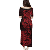 Red Couple Dolphins Maori Polynesian Style Puletasi