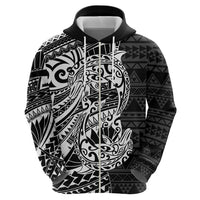 White Couple Dolphins Maori Polynesian Style Hoodie