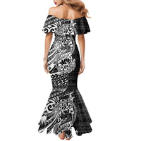 White Couple Dolphins Maori Polynesian Style Mermaid Dress