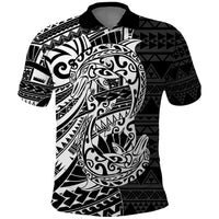 White Couple Dolphins Maori Polynesian Style Polo Shirt