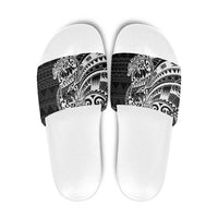 White Couple Dolphins Maori Polynesian Style Slide Sandals - Polynesian Pride