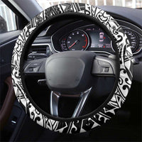 White Couple Dolphins Maori Polynesian Style Steering Wheel Cover