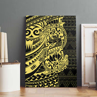 Yellow Couple Dolphins Maori Polynesian Style Canvas Wall Art