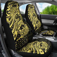 Yellow Couple Dolphins Maori Polynesian Style Car Seat Cover