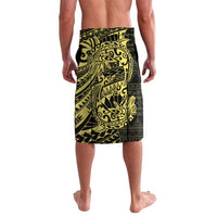 Yellow Couple Dolphins Maori Polynesian Style Lavalava