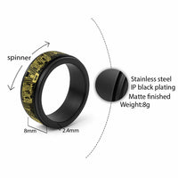 Yellow Couple Dolphins Maori Polynesian Style Spinner Ring - Polynesian Pride